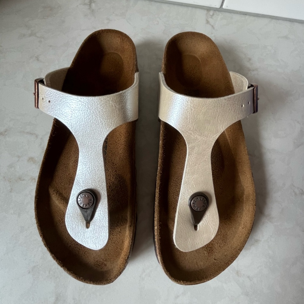Birkenstock Women's Sandals in Pearl White and Brown